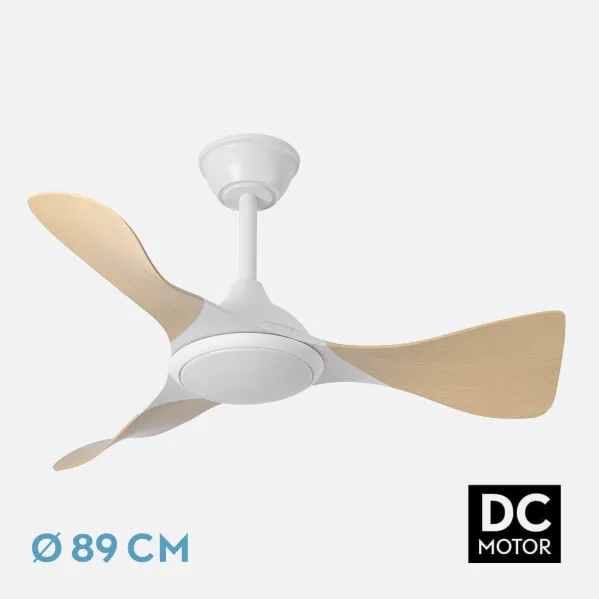 Ventilador Dc Caiman 36w 3600lm Bla/hay 89d 3aspas 6vel 3000-4500-6500k Remoto+reg.intensidad+memoria+temporizador