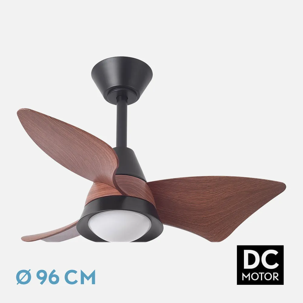 241791336 - Ventilador Dc Jaguar 30w 3000lm Negro/roble 96d 3aspas 6vel 3000-4500-6500k Remoto+reg.intensidad+memoria+temporizador