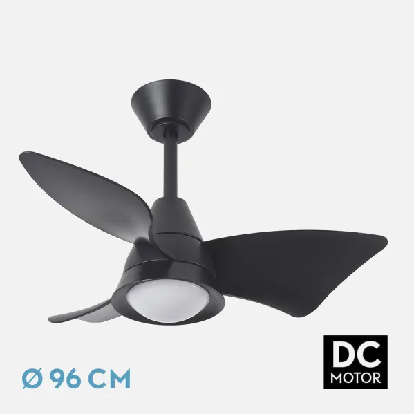 Ventilador Dc Jaguar 30w 3000lm Negro 96d 3aspas 6vel 3000-4500-6500k Remoto+reg.intensidad+memoria+temporizador