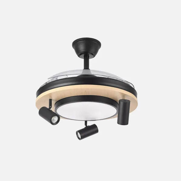 Ventilador Dc Gladiator 37+15w Negro/madera 3asp.107d 3980lm 3000-4500-6500k 2encendidos Indep.Remoto+memoria+temporiz.