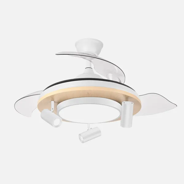 Ventilador Dc Gladiator 37+15w Blanco/haya 3asp.107d 3980lm 3000-4500-6500k Remoto+memoria+temporizador