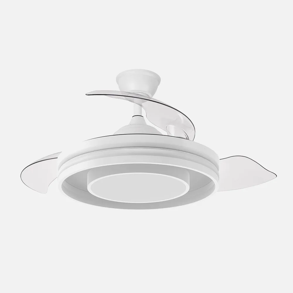 Ventilador Dc Pitufo 57w Blanco 3asp107d 3990lm Rgb  +3000-4500-6500k Reg.intensidad+remoto+memo+temporiz