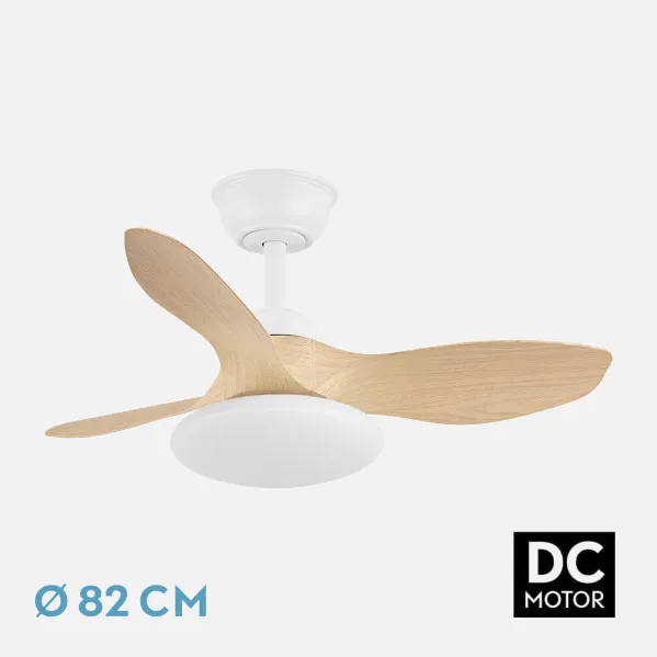 Ventilador Dc Paramo 36w 2880lm Blanco/haya 3asp 82d 3000k,4500k,6000k,remoto+tempor+memoria