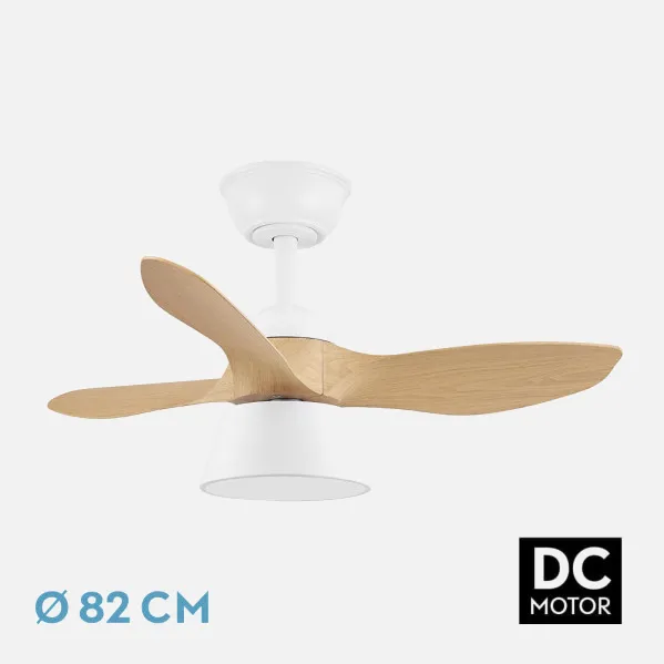 Ventilador Dc Cubico 36w 2680lm Blan/haya 3asp 82d  3000k,4500k,6000k,remoto+tempor+memoria