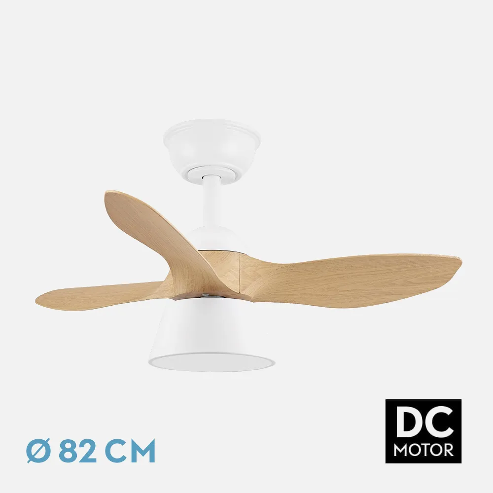 Ventilador Dc Cubico 36w 2680lm Blan/haya 3asp 82d  3000k,4500k,6000k,remoto+tempor+memoria