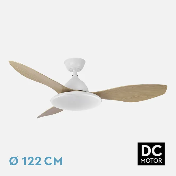Ventilad Dc Blan/hay Yael 72w 3000-4000-6000k 122d 7200lm 3asp. Remoto+temporizador+memoria