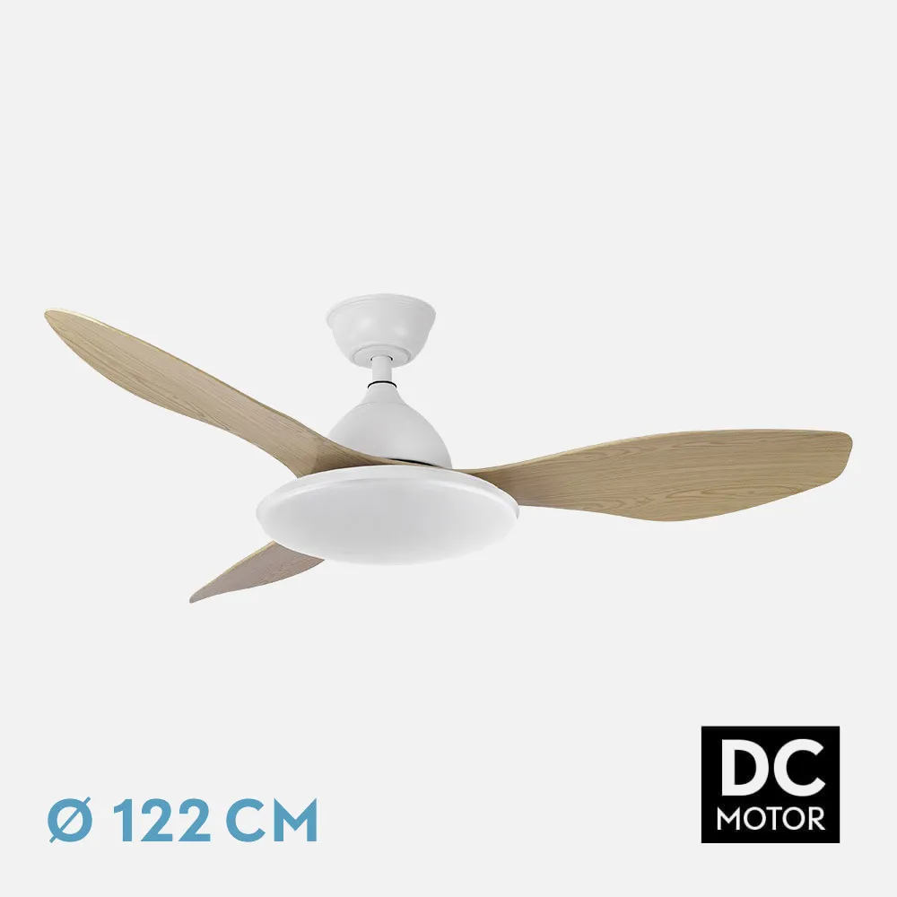Ventilad Dc Blan/hay Yael 72w 3000-4000-6000k 122d 7200lm 3asp. Remoto+temporizador+memoria
