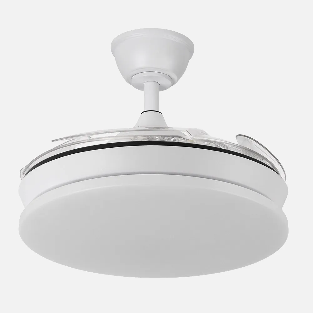 Ventilador Dc Tridente Mini 59w Blanco 4aspas Desp. 91d 6980lm Reg.intensidad Remoto+temporizador+memoria 3000-4000-6000k