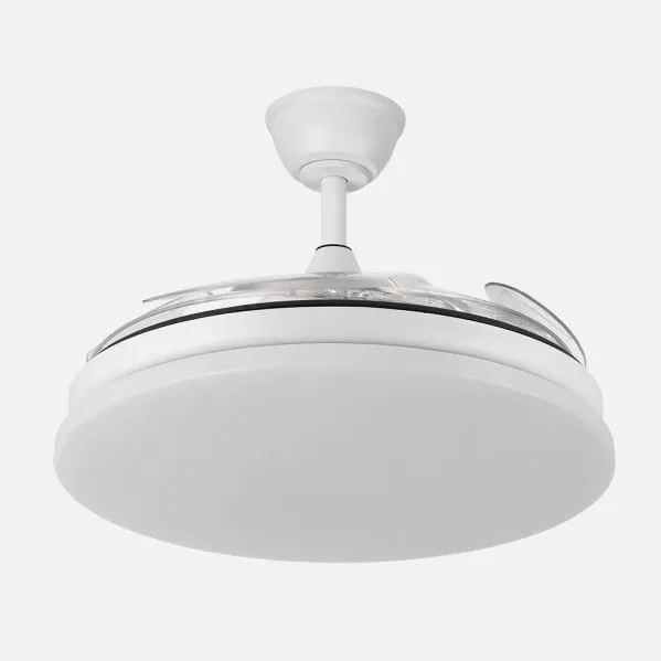 Ventilador Dc Tridente 59w Blanco 4aspas Desp.107d 6980lm Reg.intensidad Remoto+temporizador+memoria 3000-4000-6000k