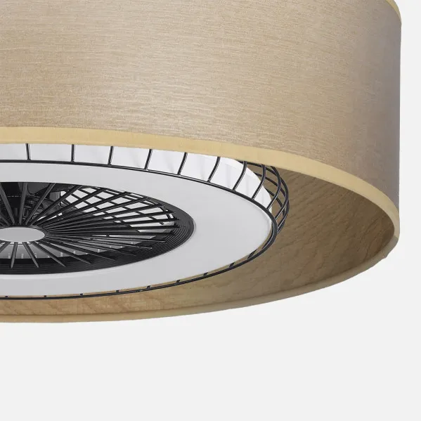 Ventilador DC Tania 72w Madera Clara 5 Aspas 6 Velocidades 3col Remoto,memoria,reg.Intensidad,temporizador 6120lm 70d
