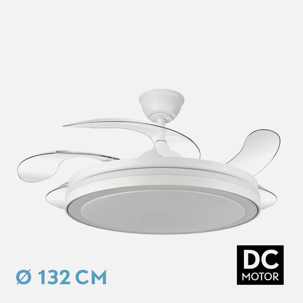 184796001 - Ventilador Dc Esparta Maxi 80w 10255lm Blanco 132d 5asp 3000-4000-6000k Remoto+temporizador+memoria