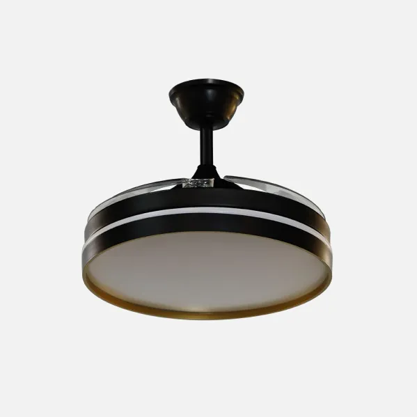 Ventilador Dc Mandarin Negro/oro 72w 3aspas 108d Reg.intensidad 7200lm 3000-4000-6500k Remoto+memoria+temporizador 