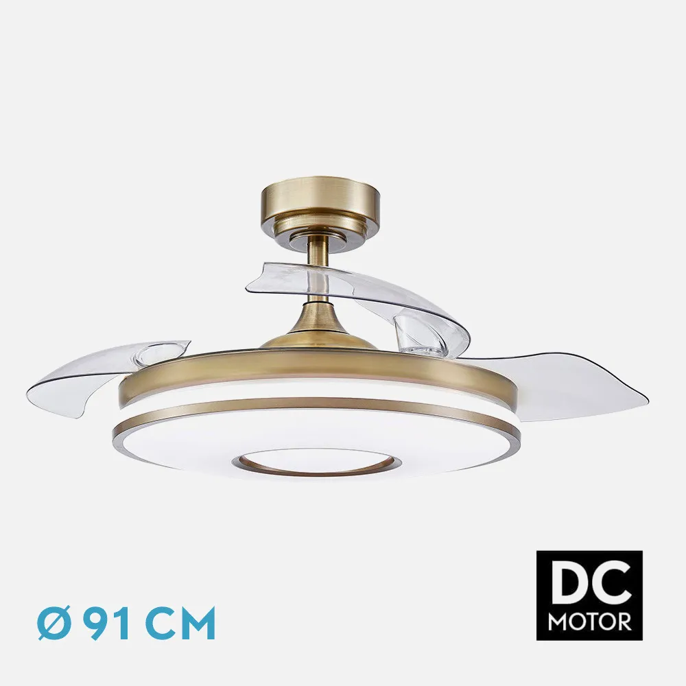 165399014-4 - Ventilador Dc Dani 48w 4800lm Cuero 3aspa 6vel 91d 3000-4000-6000k Remoto+memoria+tempor 24