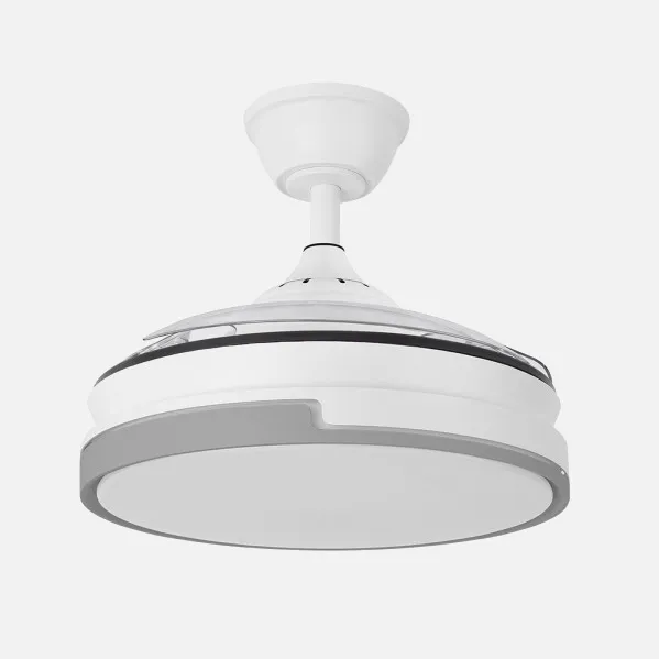 Ventilador Dc Papiro Mini 59w Blan/gris 3asp.91d 6980lm Remot+temporiz+memoria