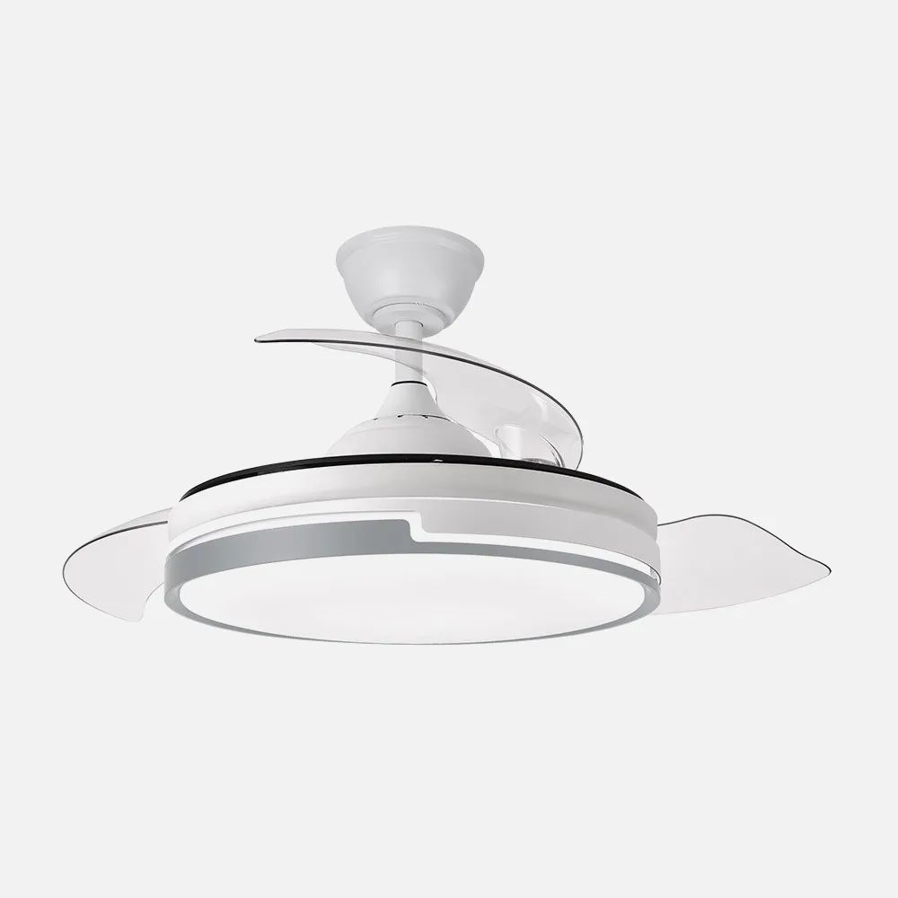 Ventilador Dc Papiro 59w Blan/gris 3asp.107d 6980l 3000-4000-6000k Remot+mem+tempo