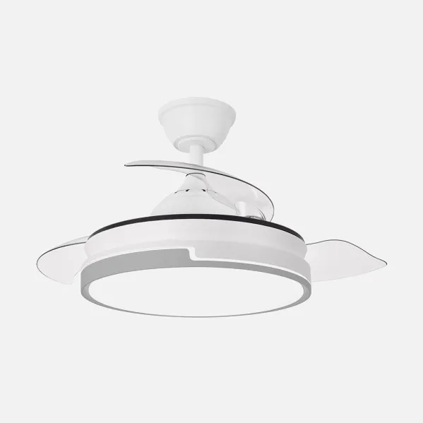 Ventilador Dc Papiro Mini 59w Blan/gris 3asp.91d 6980lm Remot+temporiz+memoria