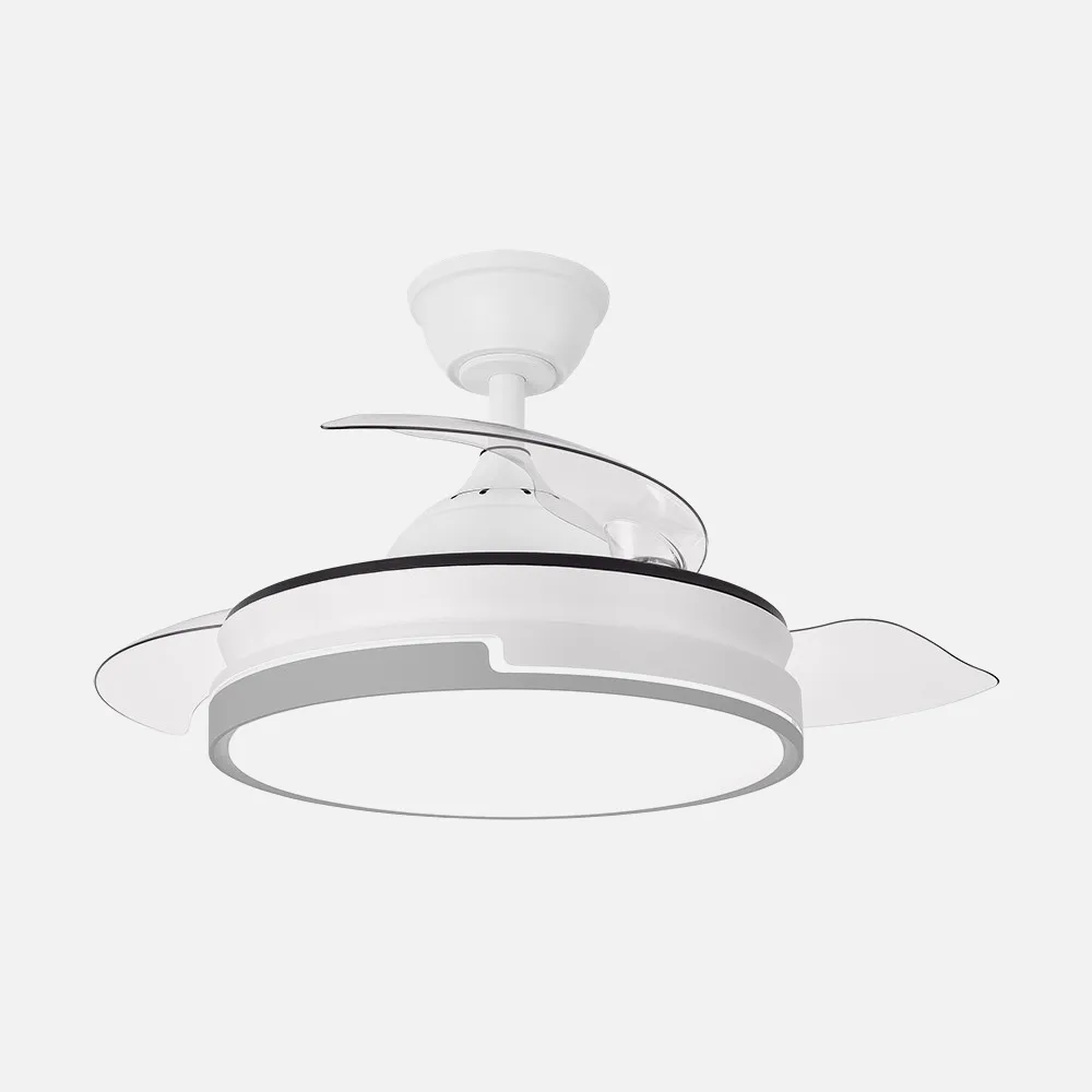 Ventilador Dc Papiro Mini 59w Blan/gris 3asp.91d 6980lm Remot+temporiz+memoria
