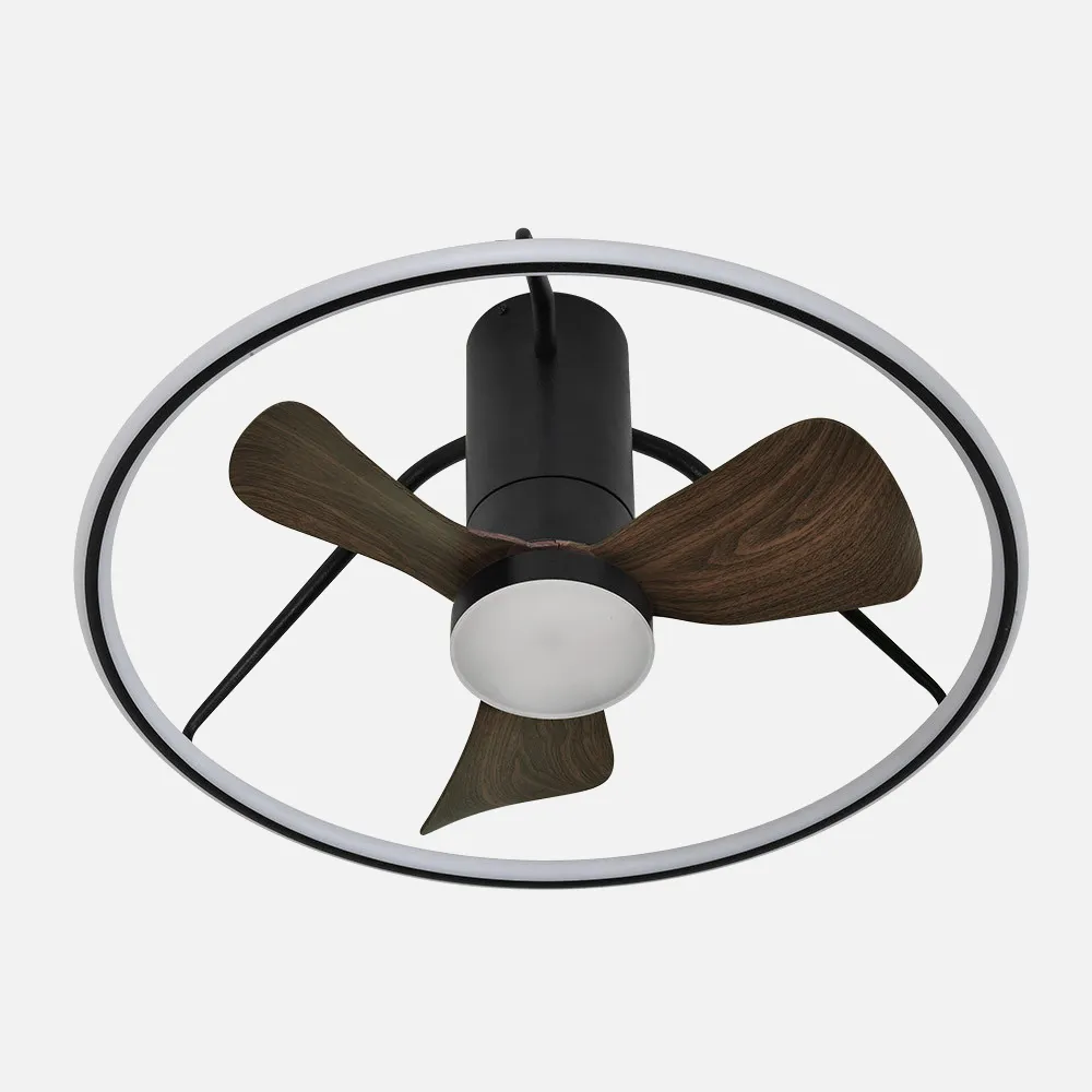 Ventilador Dc Oporto 46w Neg/marr 3asp.66d 4600lm 3000-4000-6000k 6vel Remot,tempo,3int.rg