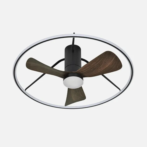 Oporto Dc Fan 56w Black/brown 3-blade 84d 5600lm 3000-4000-6000k 6-speed Remote, Timer, 3-way Dimmer Switch