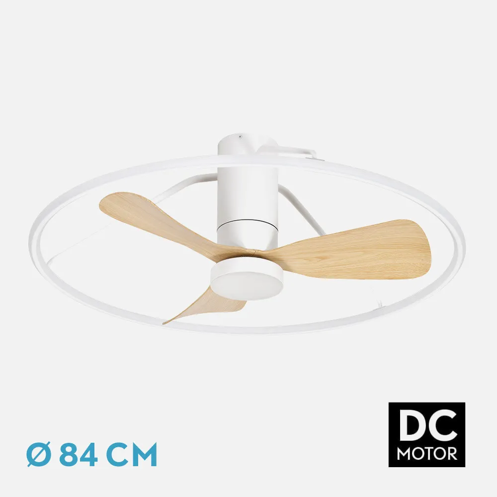 243691368 - Ventilador Dc Oporto 56w Blan/haya 3asp.84d 5600lm 3000-4000-6500k 6vel Remot,tempo,3int.rg