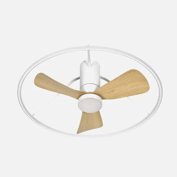 Oporto Dc Fan 56w White/beech 3-blade 84d 5600lm 3000-4000-6500k 6-speed Remote, Timer, 3-way Dimmer Switch