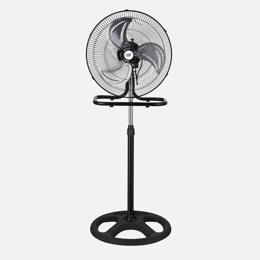 Ventilador 3 En 1 Recio Negro 50 D 3 Vel. 70w  3 Aspas Aluminio En Plata Oscilante