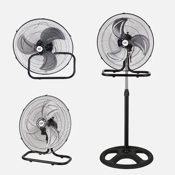 Ventilador 3 En 1 Recio Negro 50 D 3 Vel. 70w  3 Aspas Aluminio En Plata Oscilante