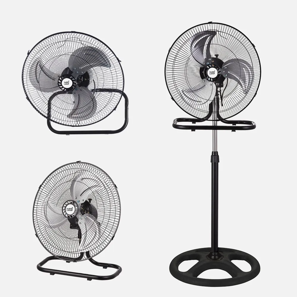 Ventilador 3 En 1 Recio Negro 50 D 3 Vel. 70w  3 Aspas Aluminio En Plata Oscilante