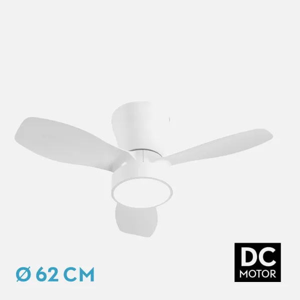 Ventilador Dc Piton 24w 2160lm Blanco 3asp 3velocidades 62d  3000-4000-6500k,remoto+reg.intensidad+temporizador