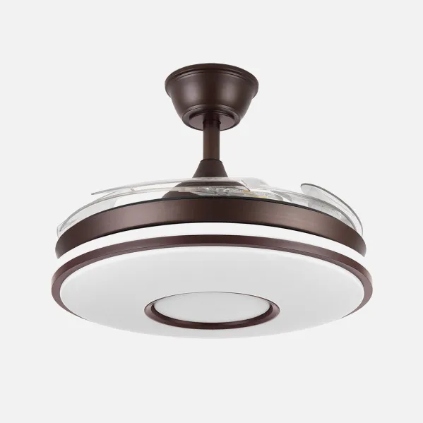 Ventilador Dc Dani 59w 6980lm Marron 4 Aspas desp.107d 3000-4000-6000k Remoto, Reg.intensidad, Memoria Y Temporizador