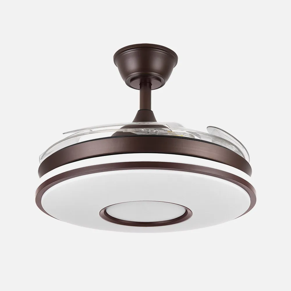 Ventilador Dc Dani 59w 6980lm Marron 4 Aspas desp.107d 3000-4000-6000k Remoto, Reg.intensidad, Memoria Y Temporizador