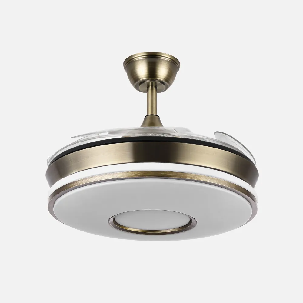 Ventilador Dc Dani 59w 6980lm Cuero 4aspas 6velocidades 91d 3000-4000-6000k Remot+reg.intensidad+memor+temporiz 