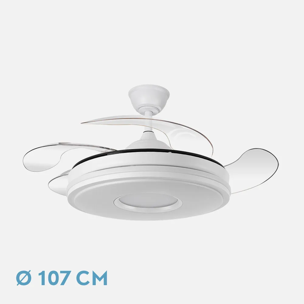 165391401 - Ventilador Dc Dani 59w 6980lm Blanco 4aspas 6velocidades 107d 3000-4000-6000k Remoto+Reg.Intensidad+memoria+temporizador 24