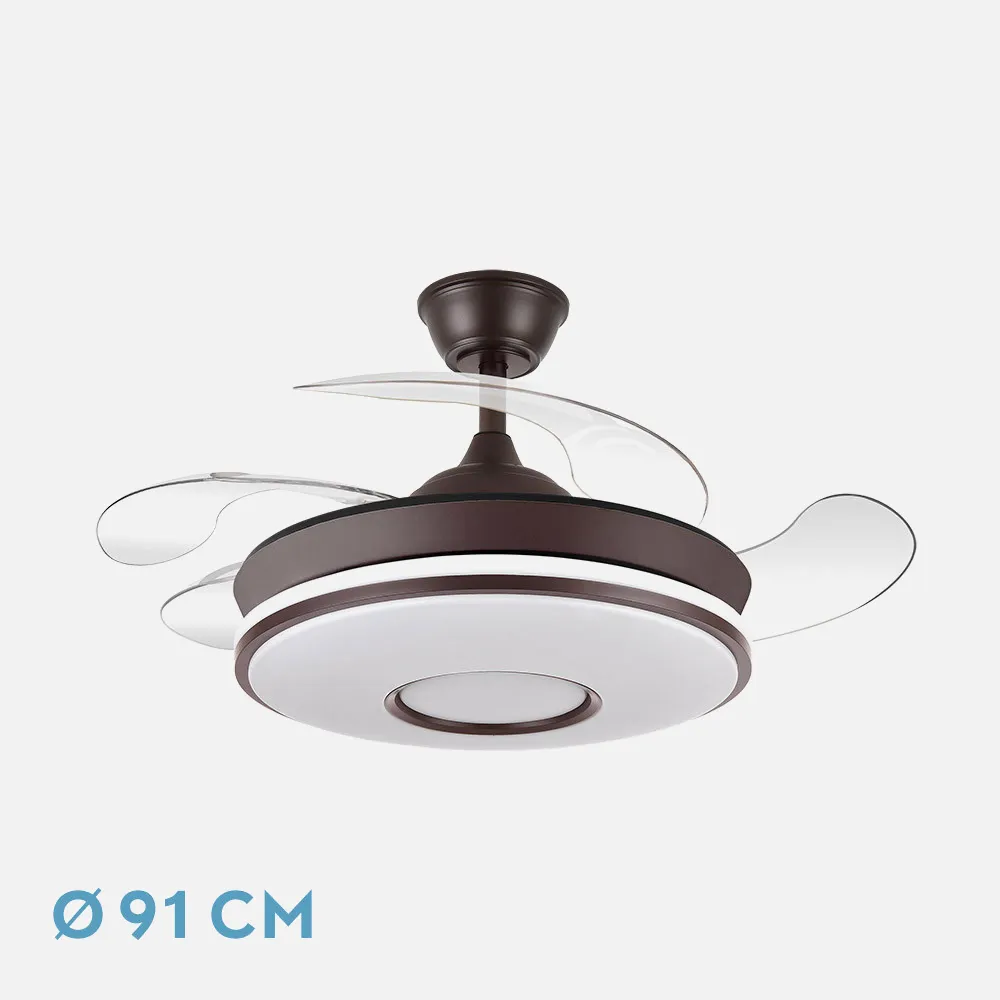 165399002 - Ventilador Dc Dani Mini 59w Marron 4asp 91d 6980lm 3000-4000-6000k Reg.intensidad Remoto,memoria,temporizador