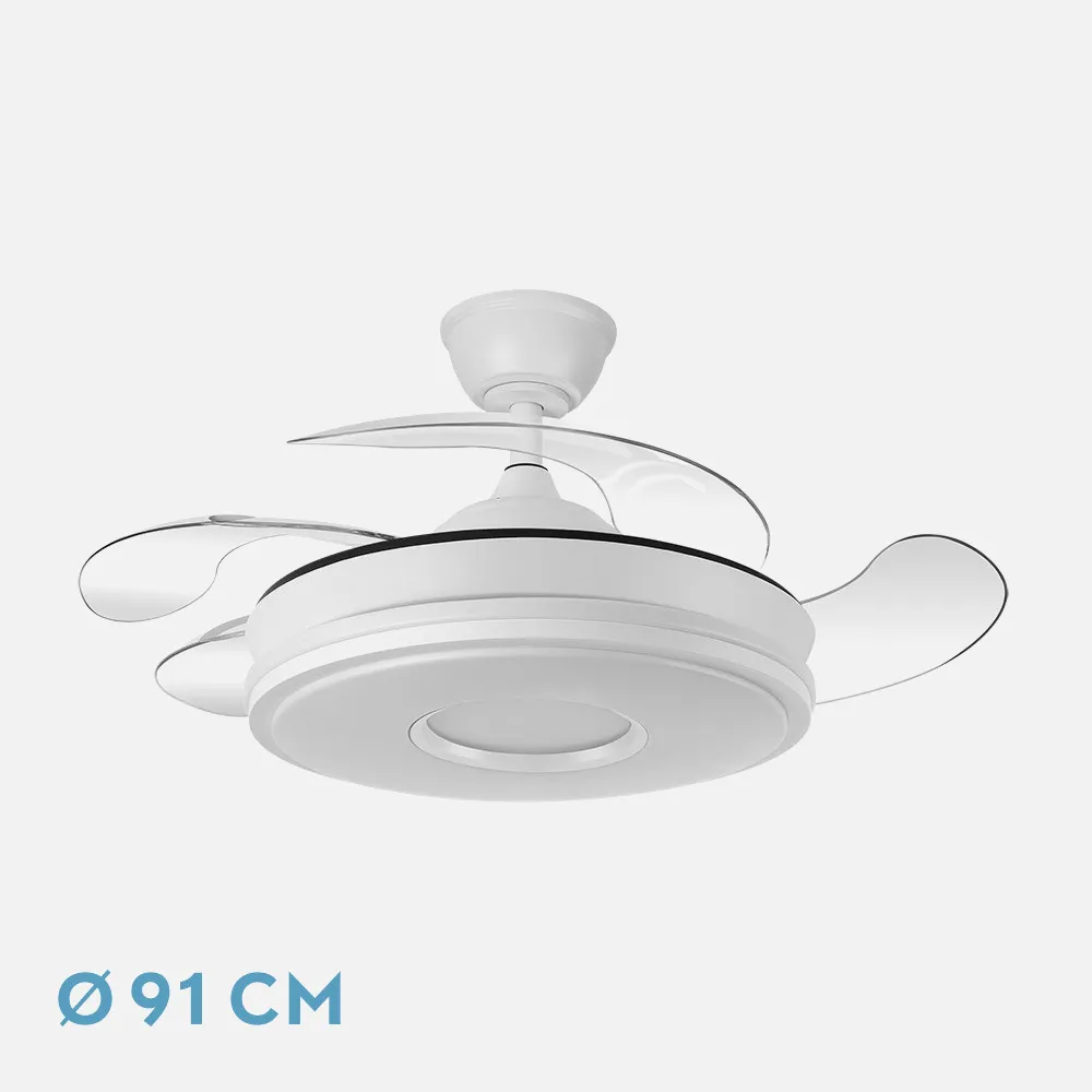 165399001 - Ventilador Dc Dani 59w 6980lm Blanco 4aspas 6velocidades 91d 3000-4000-6000k Remot+reg.intensidad+memori+tempor