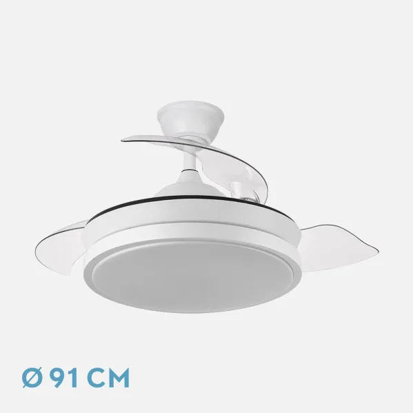 Ventilador Dc Escorpion Mini 59w Blanc 3aspas Desp. 91d 6980lm Remot+temporiz+memoria