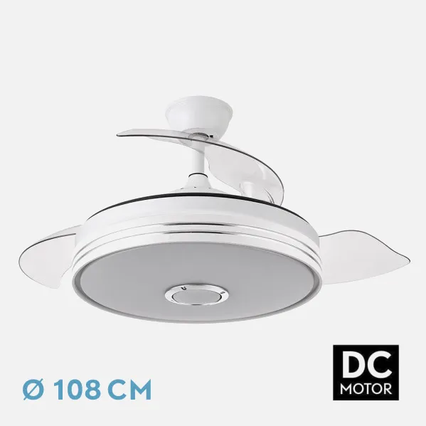 Ventilador Dc Matanuska 72w 6120lm Blanco Bluethooth 32/47x55/108d.3 Aspas Desp.6 Vel.3 Color.