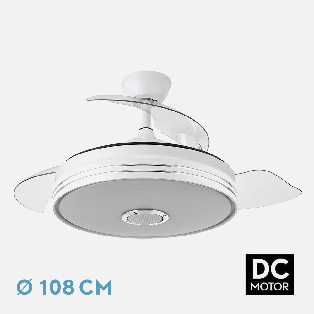 142791401 - Ventilador Dc Matanuska 72w 6120lm Blanco Bluethooth 32/47x55/108d.3 Aspas Desp.6 Vel.3 Color.