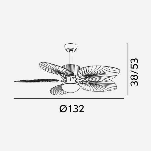 Ventilador Dc 26w Colla Blanco 5aspas Haya 132d 6velocidades 2950lm 3000-4000-6000k Remoto-temporizador-memoria 25