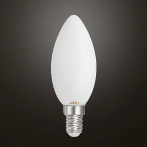 Bombilla Vela Filam.opal 4w 3000k Abrila E14  360lm 9,7x3,5x3,5cm