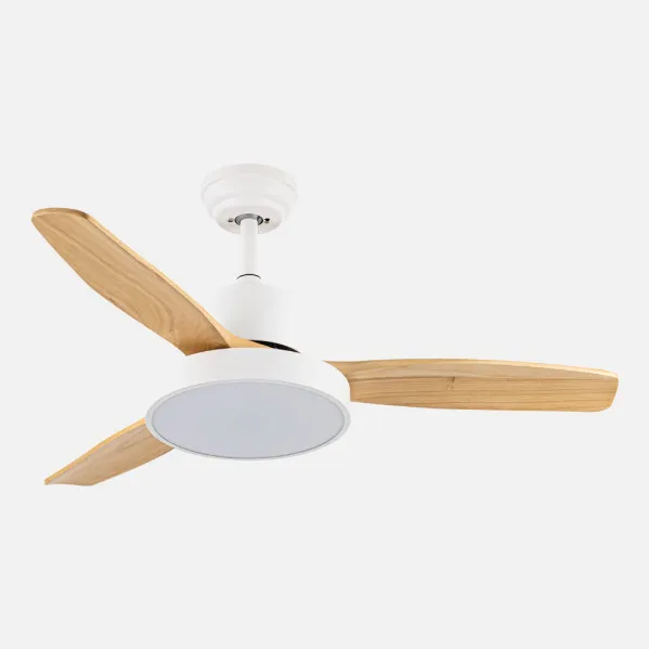 Ventilador Dc Kavala 48w Blanco 3aspas Haya 112d 6velocidades 4078lm 3000-4000-6000k Remoto+memoria+temporizador