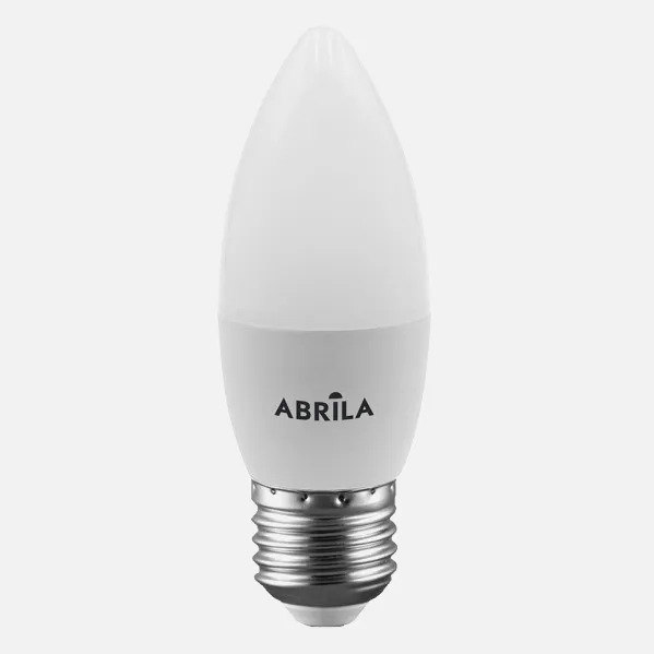 Bombilla Vela 7w 6000k Abrila E27 630lm  11x3,7x3,7 Cm