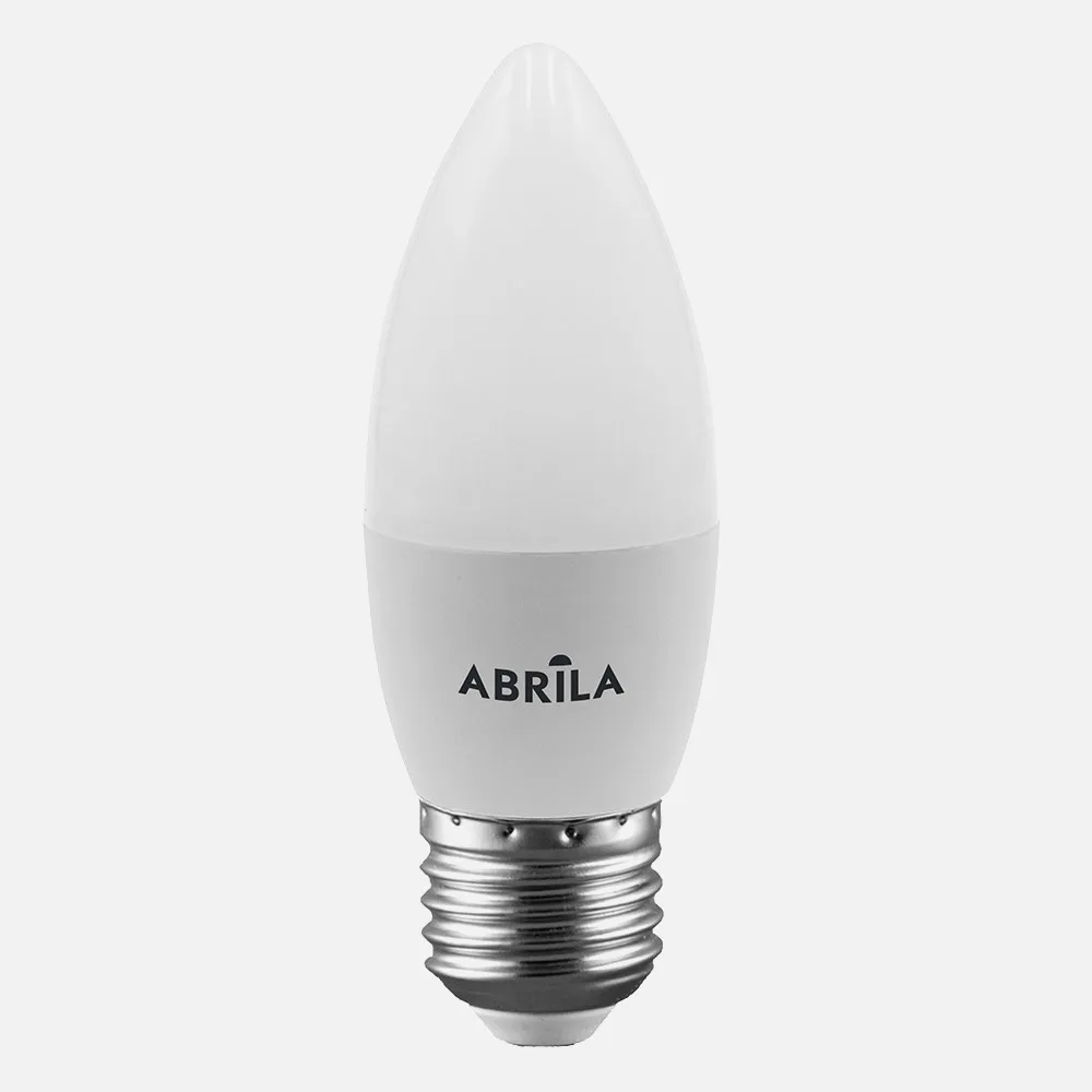 Bombilla Vela 7w 6000k Abrila E27 630lm  11x3,7x3,7 Cm