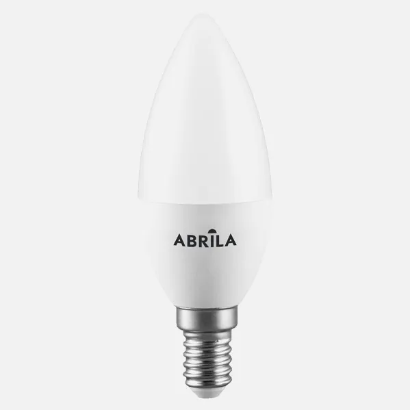 Bombilla Vela 7w 6000k Abrila E14 630lm  11x3,7x3,7 Cm