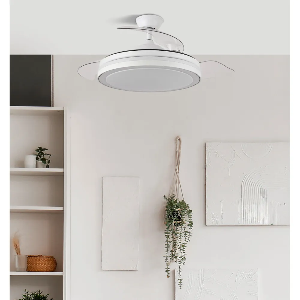 Ventilador Dc Esparta Maxi 80w 10255lm Blanco 132d 5asp 3000-4000-6000k Remoto+temporizador+memoria