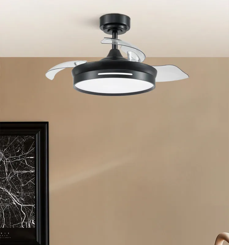 Ventilador Dc 48w Micenas Negro 3asp.91d 6velocidades 4800 Lm 3000-4000-6000k Remoto+memoria+temporizador 24
