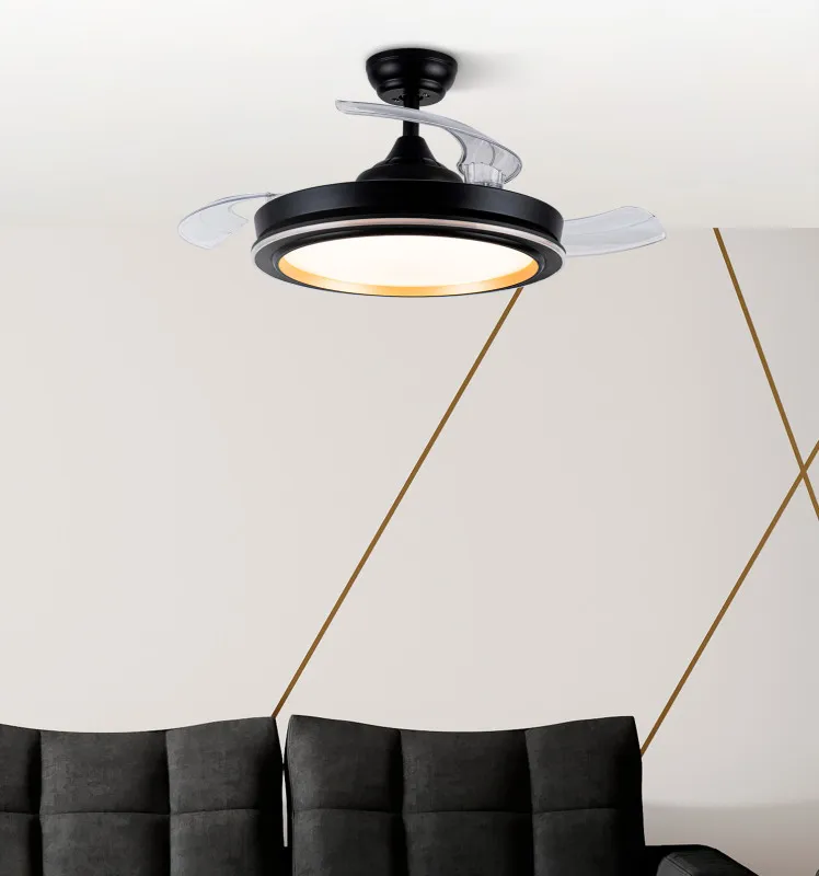 Ventilador Dc Picolo 72w 6226lm Negro/oro 3 Aspas Desp. 106d 3000-4000-6500k Remoto, Memoria
