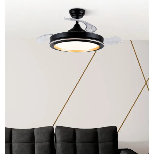 Ventilador Dc Picolo 72w 6226lm Negro/oro 3 Aspas Desp. 106d 3000-4000-6500k Remoto, Memoria