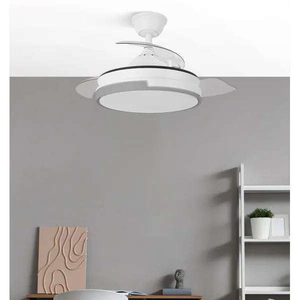 Ventilador Dc Papiro 59w Blan/gris 3asp.107d 6980l 3000-4000-6000k Remot+mem+tempo