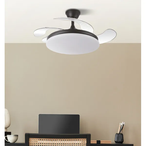 Fan Dc Tridente 59w Black 4sails Desp. 107d 6980lm Reg.Remote intensity+timer+memory 3000-4000-6000k